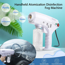 Load image into Gallery viewer, 1200W Handheld Atomization Disinfection Fog Machine Stage Smoke Machine Blue Light Nano Steam Gun Hair Spray Machine 220V 110V