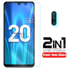 Load image into Gallery viewer, 2 in 1 camera lens protective Glass For huawei honor 20 lite 20 light 6.15 screen protector tempered Glas on honor 20 lite Glass
